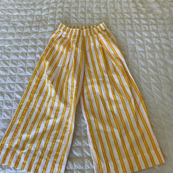 Sundry Striped Yellow and White Wide-Leg Pants - Picture 1 of 6